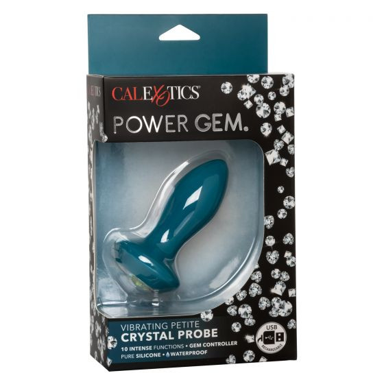 Бирюзовая анальная вибропробка с кристаллом Vibrating Petite Crystal Probe - 9,5 см. Бирюзовая анальная вибропробка с кристаллом Vibrating Petite Crystal Probe - 9,5 см.