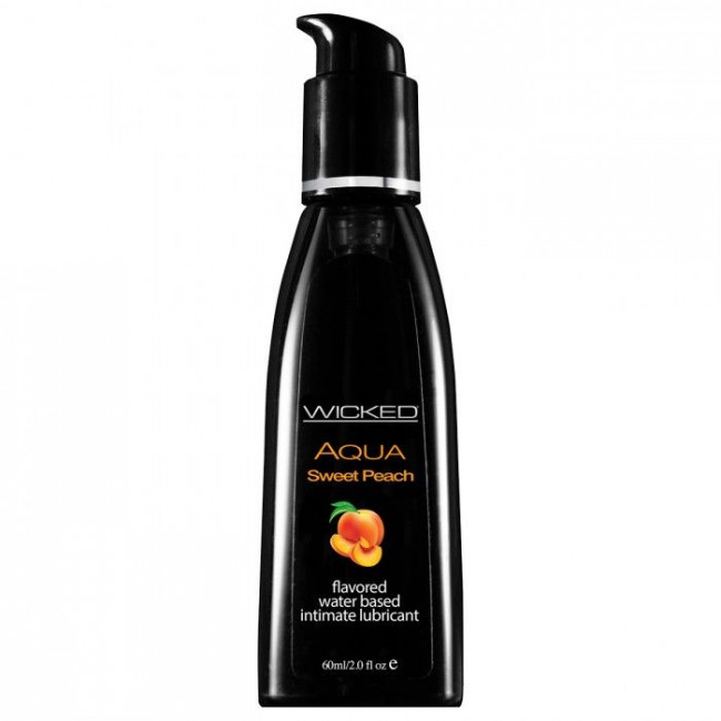 Лубрикант с ароматом спелого персика WICKED AQUA Sweet Peach - 60 мл., Wicked Лубрикант с ароматом спелого персика WICKED AQUA Sweet Peach - 60 мл., Wicked