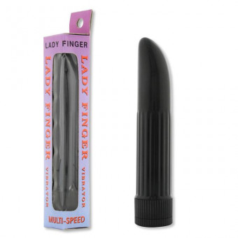 Миниатюрный вибратор Ladyfinger чёрного цвета - 13 см., Seven Creations