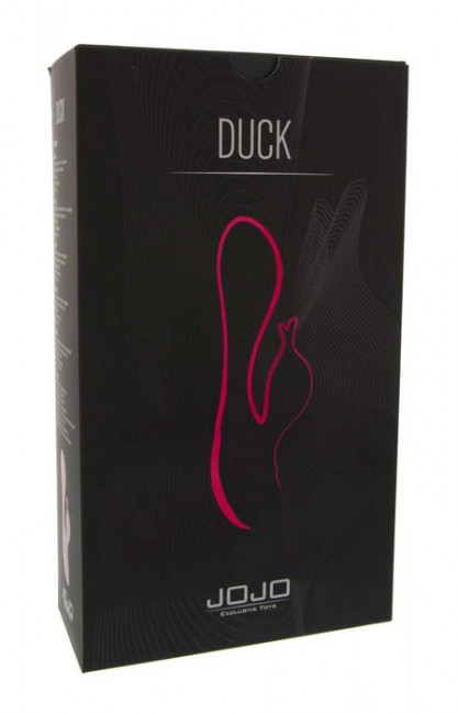 Розовый вибратор с клиторальным стимулятором-уточкой JOJO Duck - 12 см., JOJO Розовый вибратор с клиторальным стимулятором-уточкой JOJO Duck - 12 см., JOJO