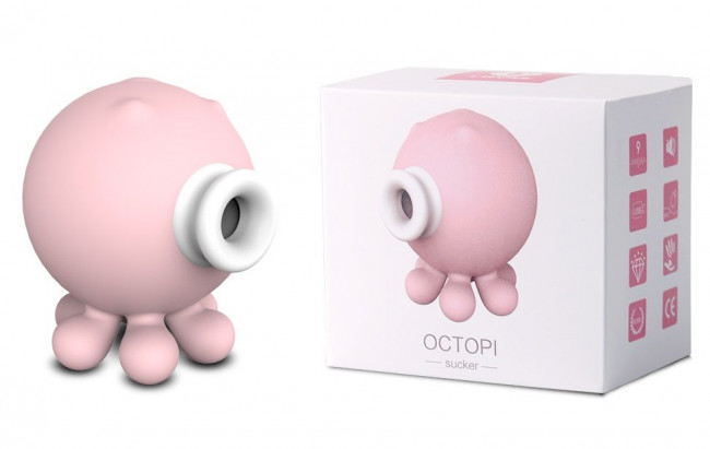Нежно-розовый вакуумный клиторальный стимулятор-осьминог OCTOPI, Cuddly Bird