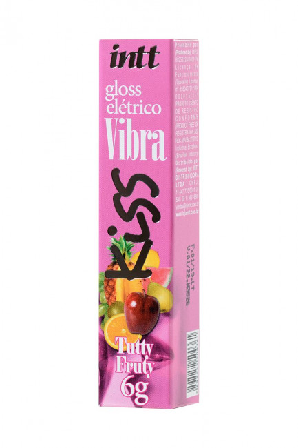 Блеск для губ GLOSS VIBE Tutti-frutti с фруктовым ароматом и эффектом вибрации - 6 гр., INTT