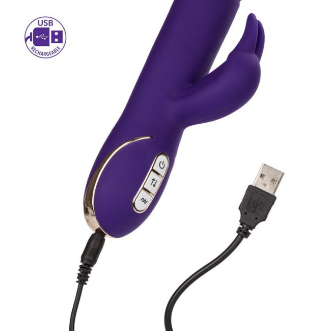 Фиолетовый вибратор с поступательным движением Jack Rabbit Signature Silicone Thrusting Rabbit - 20 см., California Exotic Novelties Фиолетовый вибратор с поступательным движением Jack Rabbit Signature Silicone Thrusting Rabbit - 20 см., California Exotic Novelties