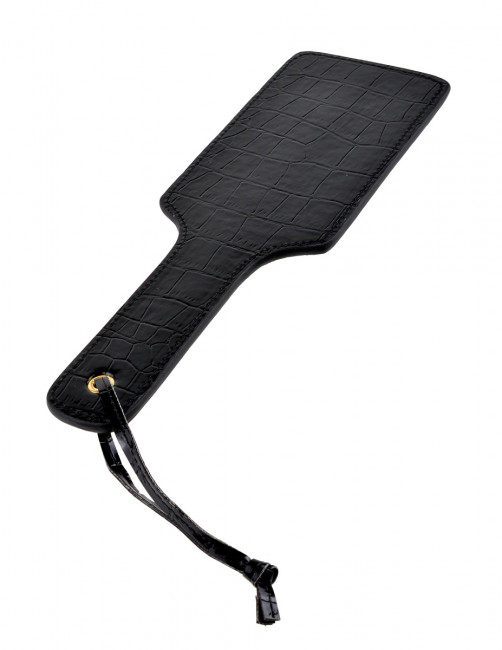 Чёрная с золотом шлепалка Gold Pleasure Paddle, Pipedream