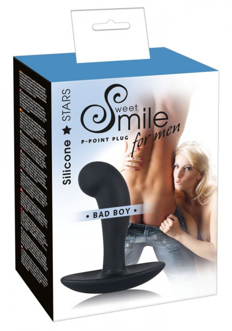 Чёрный анальный массажер простаты Smile Bad Boy - 13 см., Orion Чёрный анальный массажер простаты Smile Bad Boy - 13 см., Orion