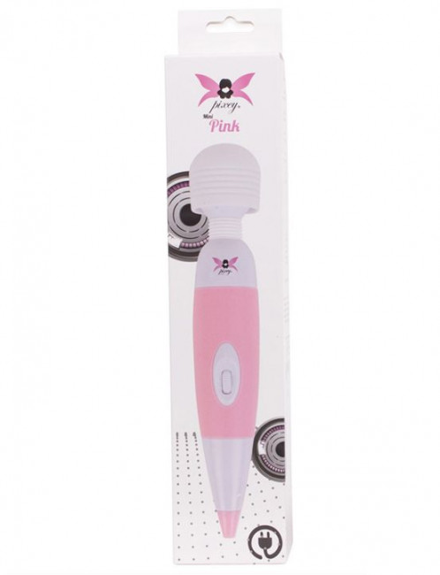 Бело-розовый, работающий от сети вибромассажёр Pixey Wand Mini Pink Edition - 25 см. Бело-розовый, работающий от сети вибромассажёр Pixey Wand Mini Pink Edition - 25 см.