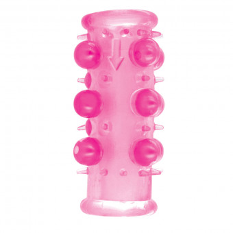 Эластичная насадка с бусинками Silicone Lil' Pearl Pleasure Sleeve, Pipedream