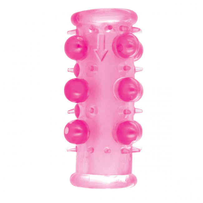 Эластичная насадка с бусинками Silicone Lil' Pearl Pleasure Sleeve, Pipedream