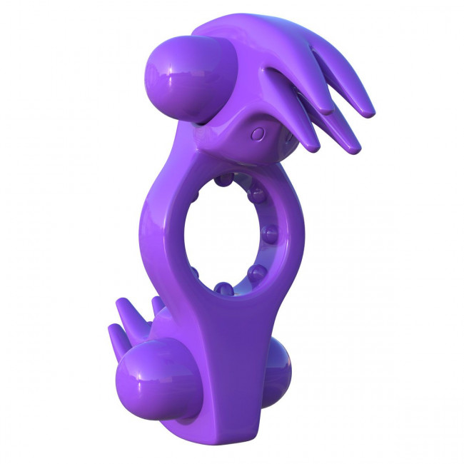 Фиолетовое эрекционное кольцо с вибрацией Wonderful Wabbit, Pipedream