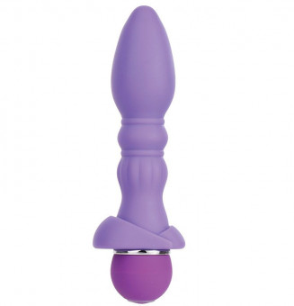 Фиолетовый вибромассажер для анальной стимуляции PURRFECT SILICONE ANAL VIBRATOR - 13 см., Dream Toys