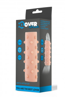 Телесная насадка на пенис с шишечками XLover - 14,5 см., ToyFa