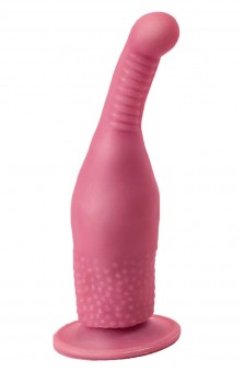 Розовый анальный стимулятор на присоске - 14,5 см., LOVETOY (А-Полимер)