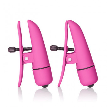 Розовые зажимы на соски с вибрацией Nipple Play Nipplettes, California Exotic Novelties