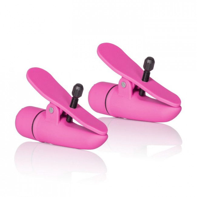 Розовые зажимы на соски с вибрацией Nipple Play Nipplettes, California Exotic Novelties