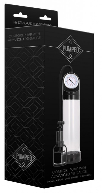 Прозрачная вакуумная помпа с манометром Comfort Pump With Advanced PSI Gaug