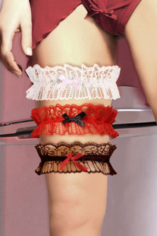 Кружевная подвязка на ногу с бантиком, Dolce Piccante Lingerie
