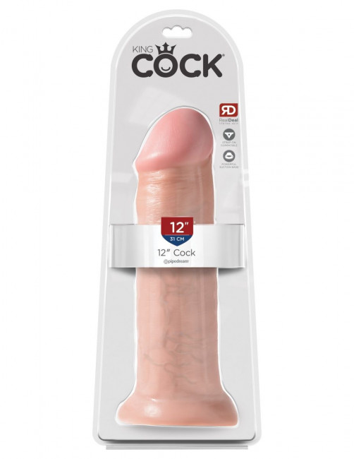 Фаллоимитатор-гигант телесного цвета на присоске 12" Cock - 31 см., Pipedream