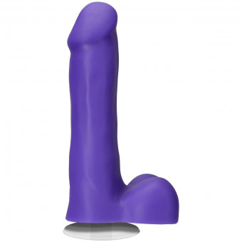 Фиолетовый фаллоимитатор на присоске Icon 6" Slim Dong with Balls - 16,51 см., Doc Johnson