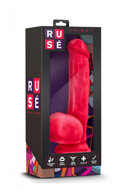 Красный фаллоимитатор на присоске Shimmy - 22 см., Blush Novelties