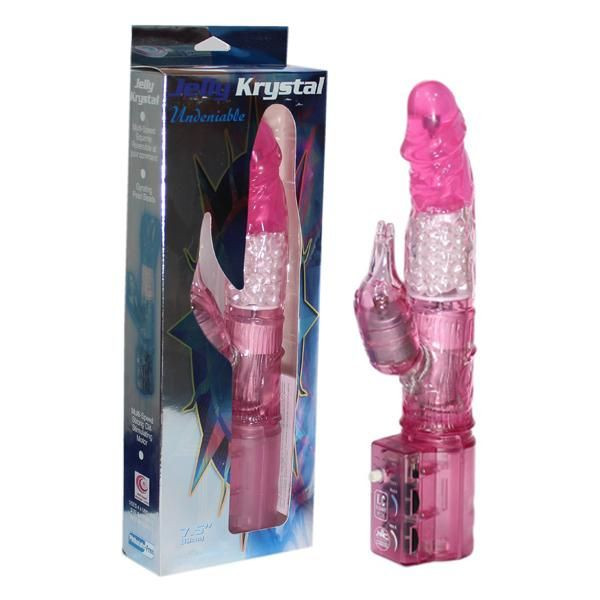 Розовый вибратор с клиторальным отростком JK UNDENIABLE 7.5 PEARL DIVER - 19 см., NMC