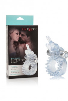 Прозрачное эрекционное кольцо с вибрацией Wireless Butterfly Ring, California Exotic Novelties