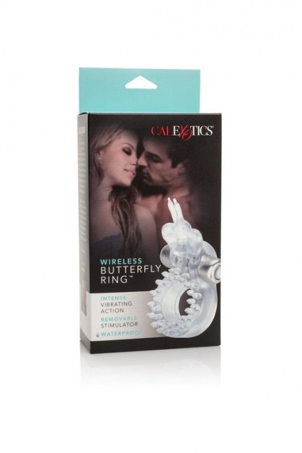 Прозрачное эрекционное кольцо с вибрацией Wireless Butterfly Ring, California Exotic Novelties