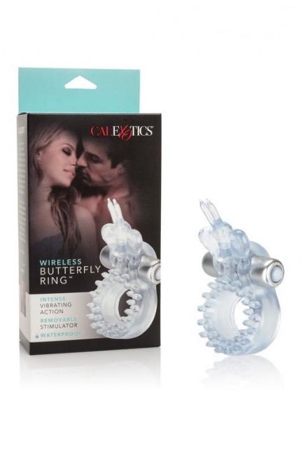 Прозрачное эрекционное кольцо с вибрацией Wireless Butterfly Ring, California Exotic Novelties