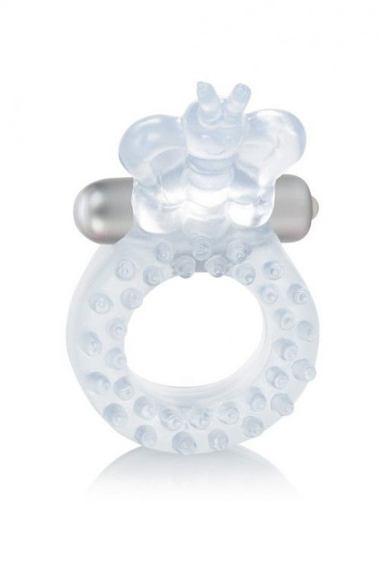 Прозрачное эрекционное кольцо с вибрацией Wireless Butterfly Ring, California Exotic Novelties