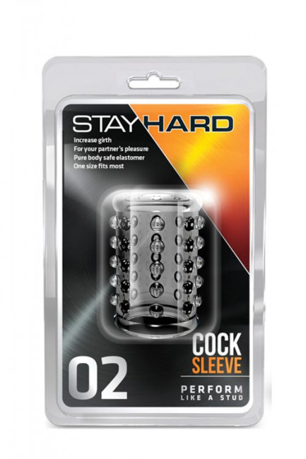 Прозрачная насадка на пенис с шишечками STAY HARD COCK SLEEVE 02 CLEAR, Blush Novelties