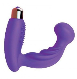 Фиолетовый вибромассажер простаты с круглым кончиком, Bior toys