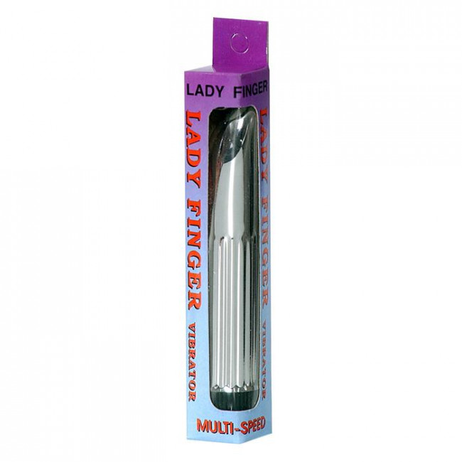 Миниатюрный серебристый вибратор Ladyfinger - 13 см., Seven Creations