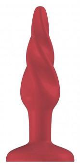 Красная витая анальная пробка Rounded 5 Inch - 12,7 см., Shots Media BV