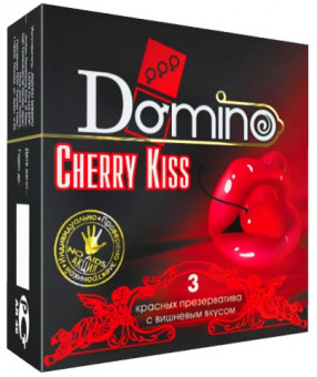 Презервативы Domino Cherry Kiss со вкусом вишни - 3 шт., Domino