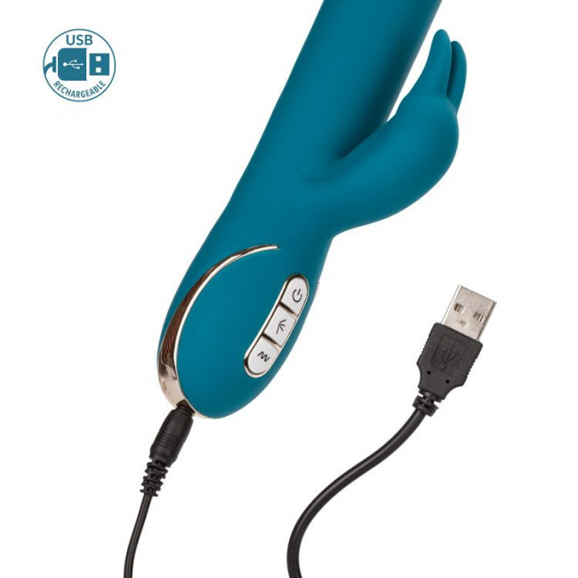 Бирюзовый вибратор с изогнутой головкой Jack Rabbit Signature Silicone Rocking "G" Rabbit - 20 см., California Exotic Novelties Бирюзовый вибратор с изогнутой головкой Jack Rabbit Signature Silicone Rocking "G" Rabbit - 20 см., California Exotic Novelties