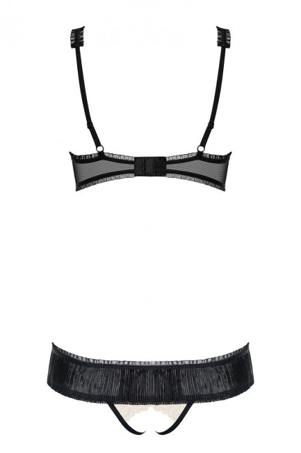 Чувственное двухцветное боди с открытой грудью, Obsessive