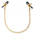 Чёрные с золотом зажимы на соски Gold Chain Nipple Clamps, Pipedream