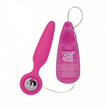 Розовая вибропробка Booty Call Booty Gliders - 9,5 см., California Exotic Novelties