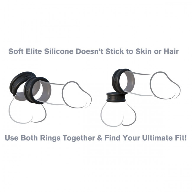 Набор из двух эрекционных колец Max-Width Silicone Rings, Pipedream