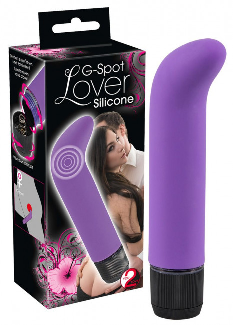 Фиолетовый вибратор с загнутым кончиком G-Spot Lover - 14,5 см., Orion