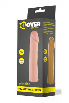 Телесная фаллическая расширяющая насадка XLover - 18 см., ToyFa