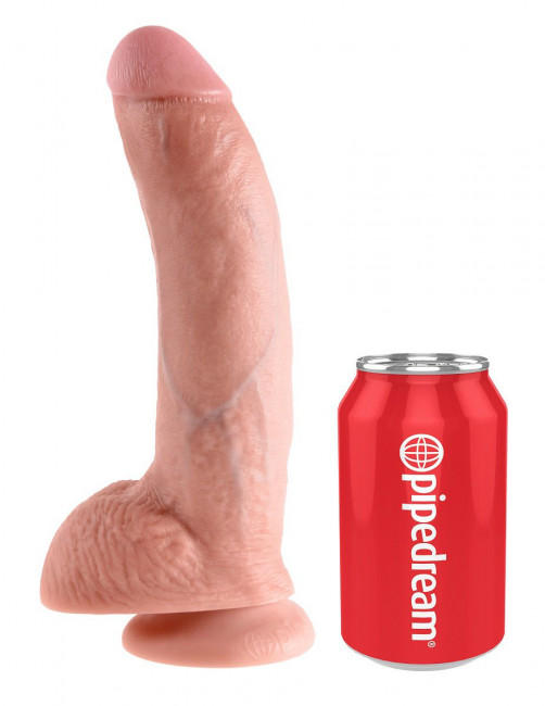 Телесный фаллоимитатор 9" Cock with Balls - 22,9 см., Pipedream
