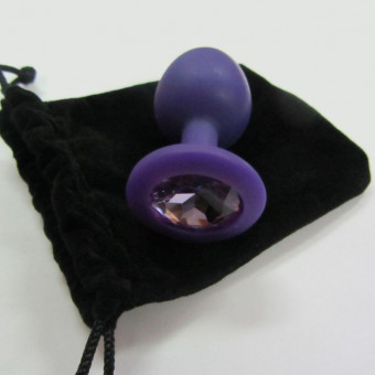 Силиконовый анальный плаг с кристаллом ( в ассортименте), Anal Jewelry Plug