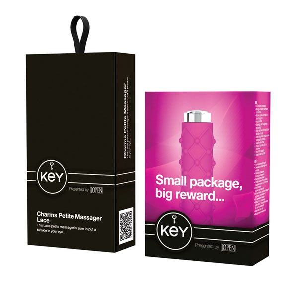 Розовый вибромассажер с рельефной поверхностью серии Charms Lace - Raspberry Pink, Jopen Розовый вибромассажер с рельефной поверхностью серии Charms Lace - Raspberry Pink, Jopen