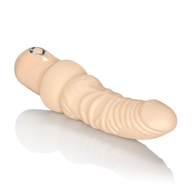 Телесный вибромассажер Waterproof Power Stud Curvy - 21 см., California Exotic Novelties