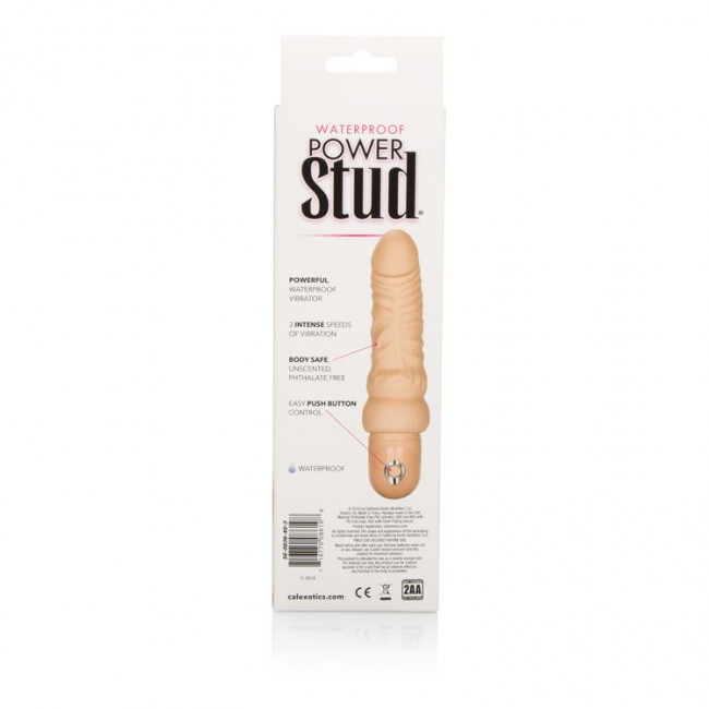 Телесный вибромассажер Waterproof Power Stud Curvy - 21 см., California Exotic Novelties
