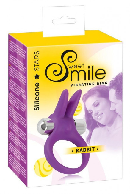 Фиолетовое эрекционное кольцо с вибрацией Smile Rabbit, Orion