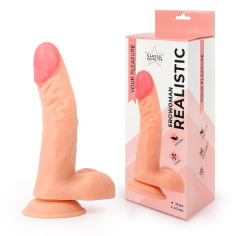 Фаллоимитатор-реалистик Erowoman на присоске телесного цвета , Bior toys