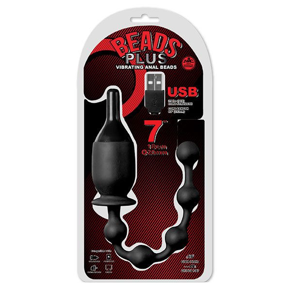 Черная, работающая от USB анальная цепочка с вибрацией 7INCH VIBRATING BUTT BEADS WITH USB PLUG Черная, работающая от USB анальная цепочка с вибрацией 7INCH VIBRATING BUTT BEADS WITH USB PLUG