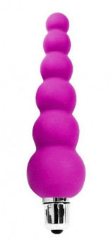 Розовый анальный вибромассажер-елочка - 12 см., Bior toys
