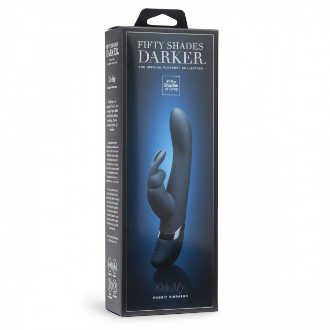Тёмно-синий вибратор Oh My USB Rechargeable Rabbit Vibrator - 25,4 см., Fifty Shades of Grey Тёмно-синий вибратор Oh My USB Rechargeable Rabbit Vibrator - 25,4 см., Fifty Shades of Grey